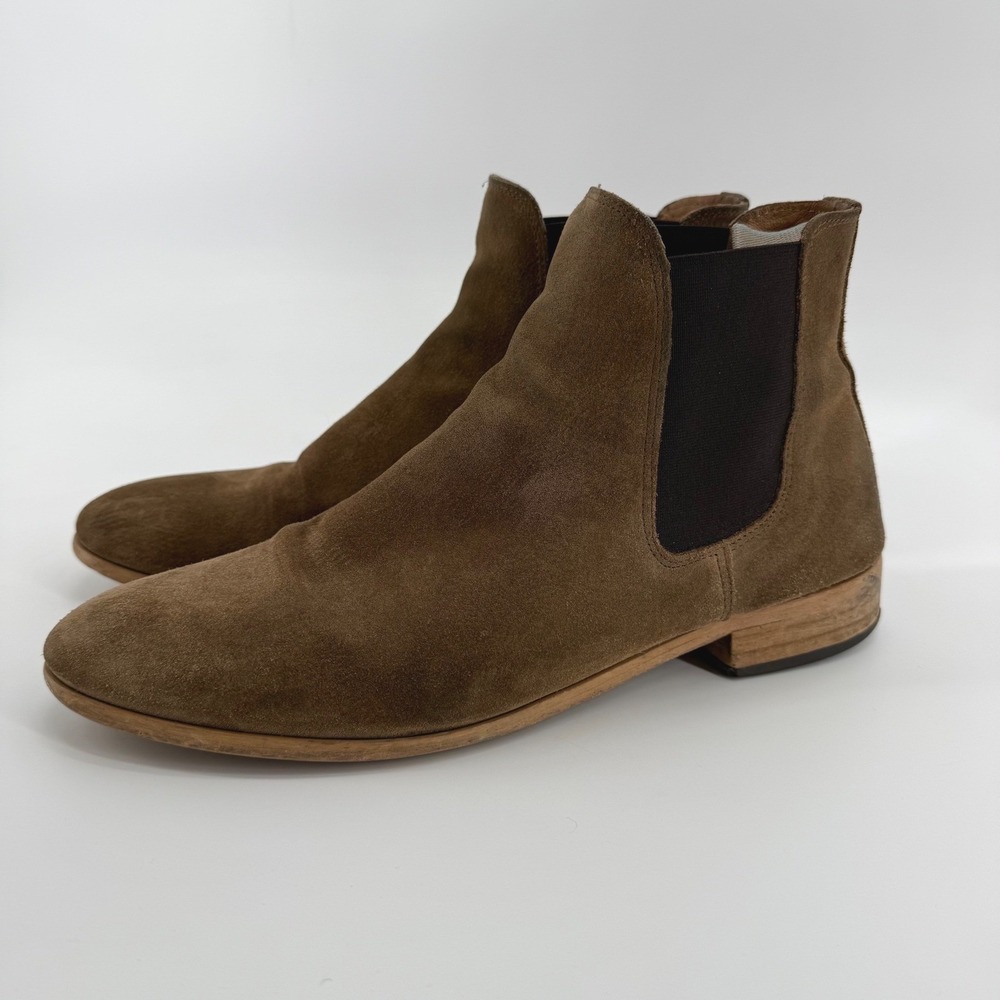 Shoe The Bear Dev Mens Suede Chelsea Boots Tobacco Brown Sz 45 Made in Portugal‎